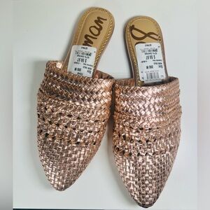 Women’s Sam Edelman Natalya Mule Shoes Size 9 Metallic Rose Gold Color NWT
